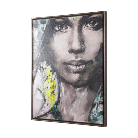 Unity V Woman (FL) by Mercana Studio a Hand Embellished Textured Framed Canvas by Mercana at Eve Furniture