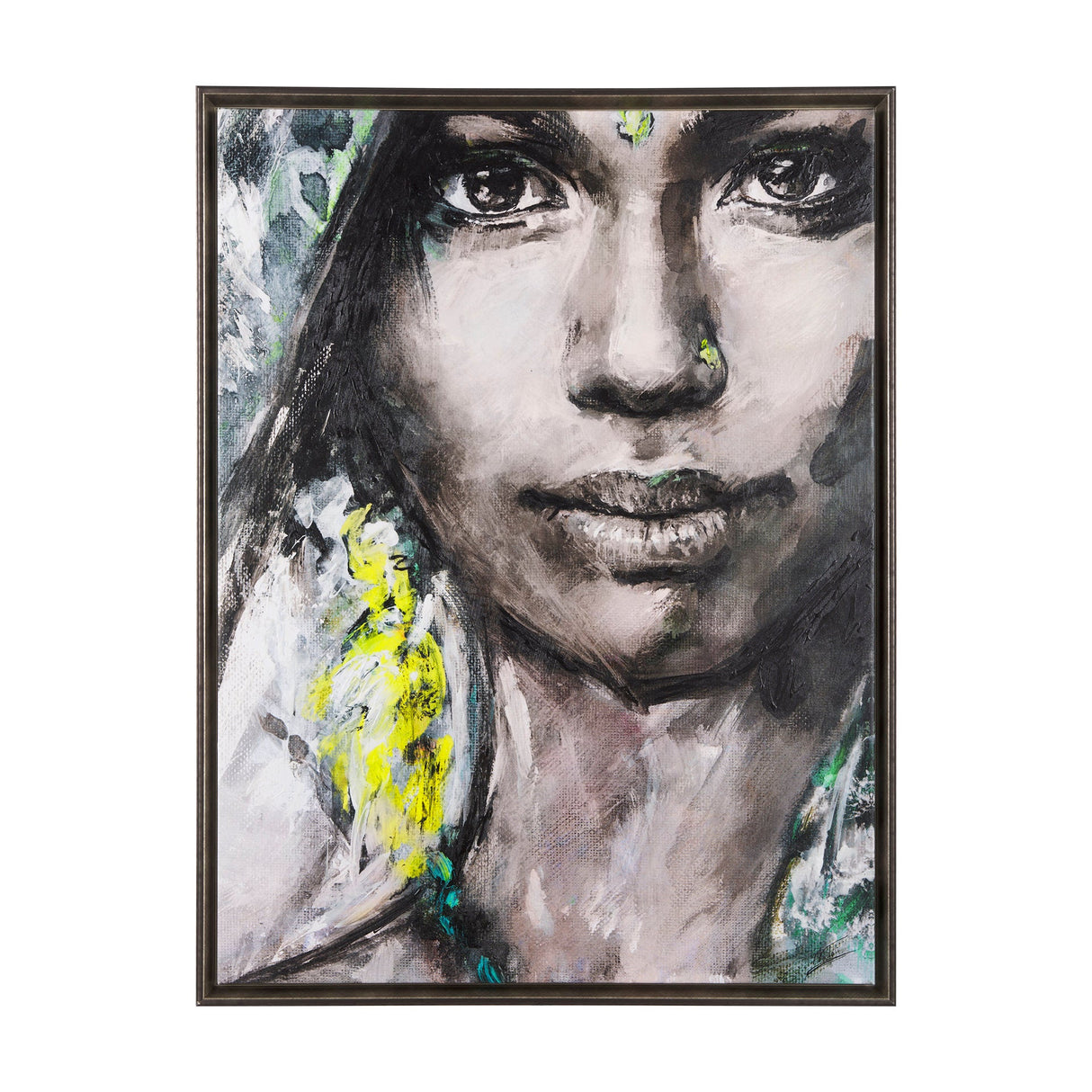 Unity V Woman (FL) by Mercana Studio a Hand Embellished Textured Framed Canvas by Mercana at Eve Furniture