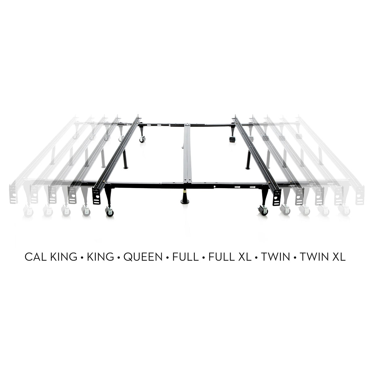 Universal Black Bed Frame w/ Rug Rollers by Malouf at Eve Furniture