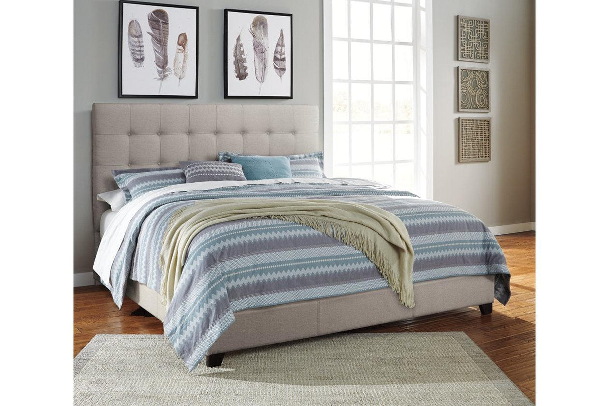 Upholstered Bed with Square Button Tufting by Ashley at Eve Furniture