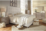 Upholstered Bed with Square Button Tufting by Ashley at Eve Furniture