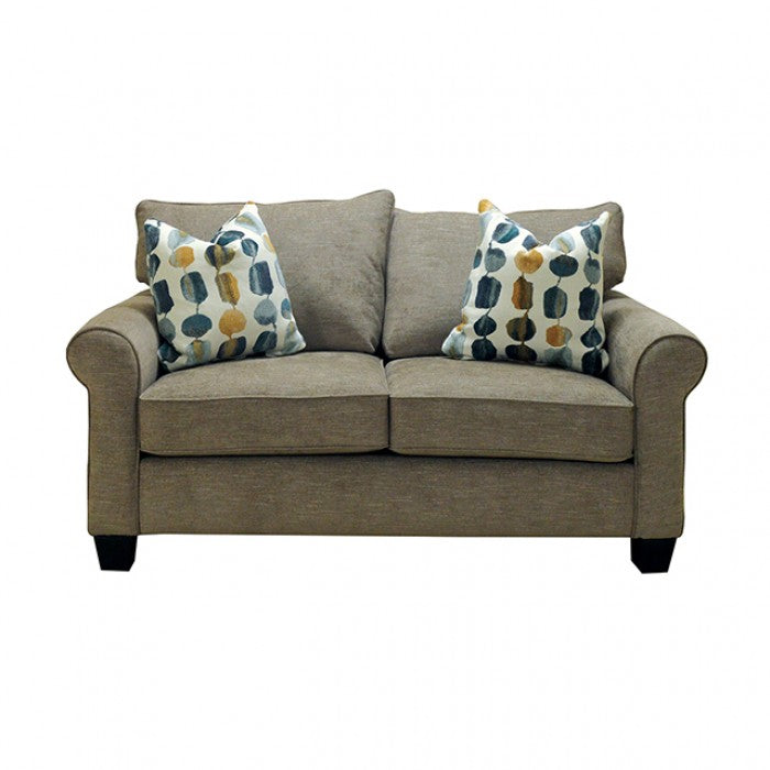 Upton Cafe Brown Loveseat by Furniture of America at Eve Furniture