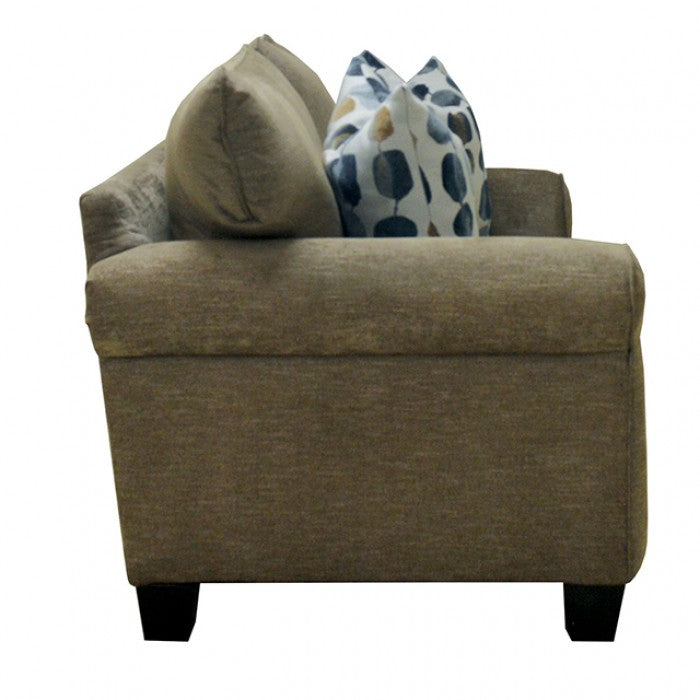 Upton Cafe Brown Loveseat by Furniture of America at Eve Furniture