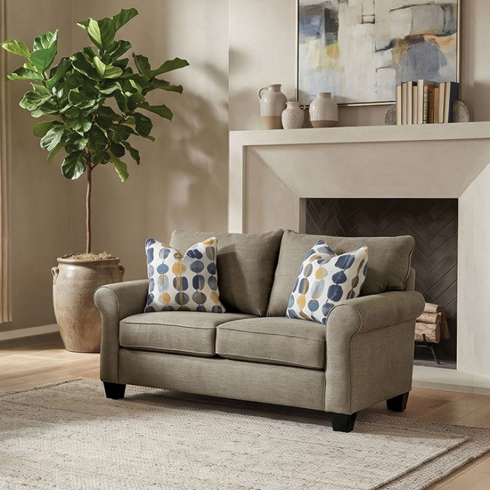 Upton Cafe Brown Loveseat by Furniture of America at Eve Furniture