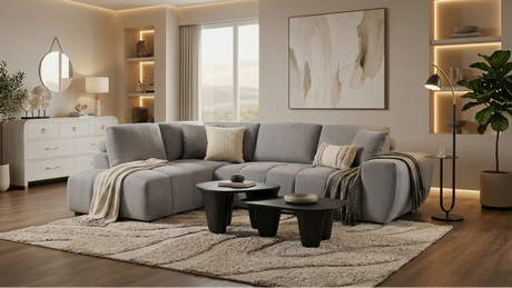 Uptown Cream 2-Piece Sectional by New Era Innovations at Eve Furniture