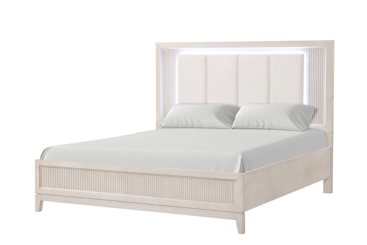 Uptown Beige/Cream LED Bedroom Set by Happy Homes at Eve Furniture