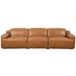 Urbana Triple PWR Tan Leather Recliner Sofa by Ashcroft Furniture at Eve Furniture