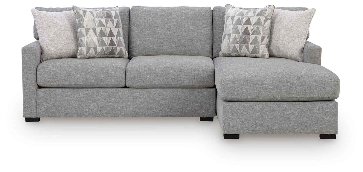 UrbanCrest Pewter 2-Piece Sectional with RAF Chaise by Ashley at Eve Furniture
