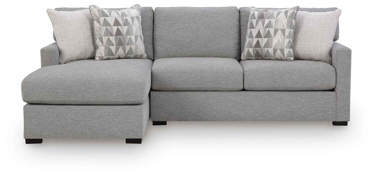 UrbanCrest Pewter 2-Piece Sleeper Sectional with Chaise by Ashley at Eve Furniture