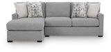 UrbanCrest Pewter 2-Piece Sleeper Sectional with Chaise by Ashley at Eve Furniture