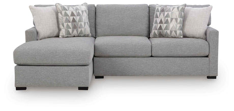 UrbanCrest Pewter 2-Piece Sleeper Sectional with Chaise by Ashley at Eve Furniture