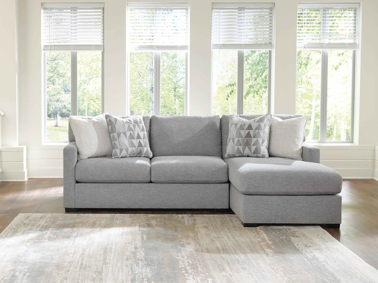 UrbanCrest Pewter 2-Piece Sleeper Sectional with Chaise by Ashley at Eve Furniture