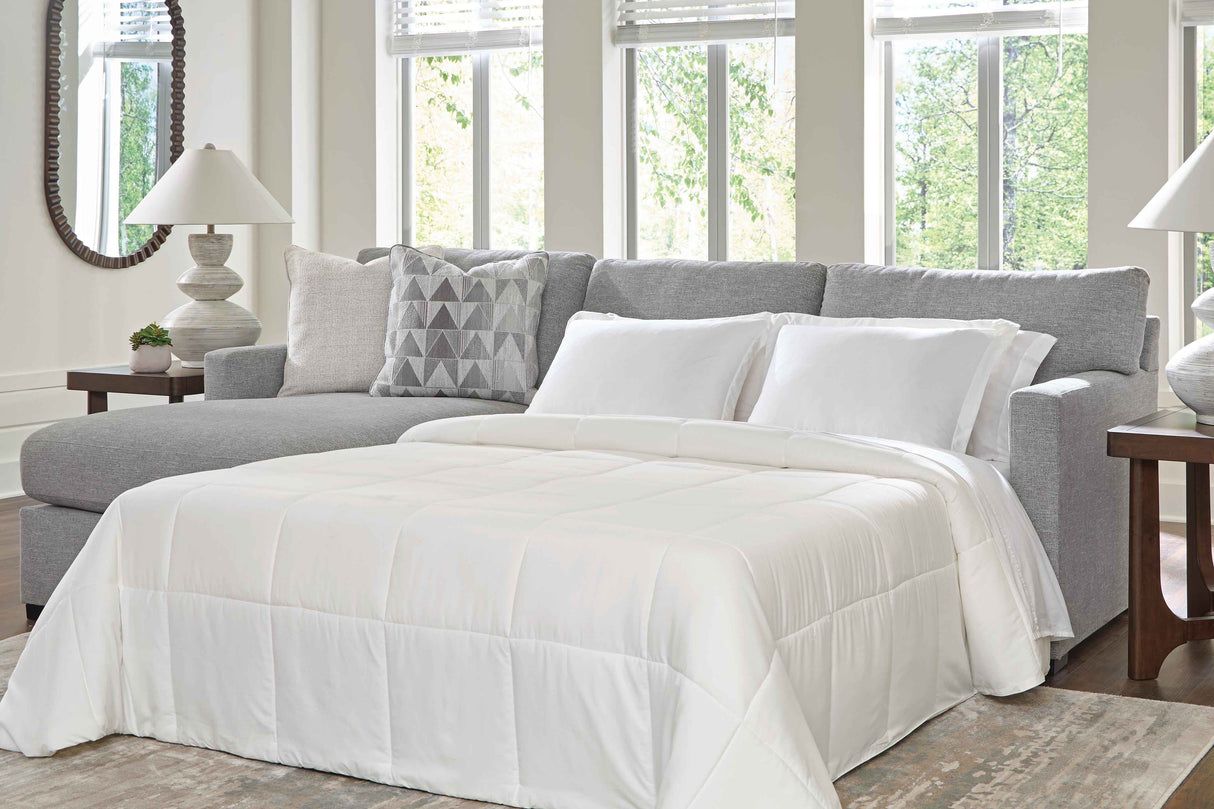 UrbanCrest Pewter 2-Piece Sleeper Sectional with Chaise by Ashley at Eve Furniture