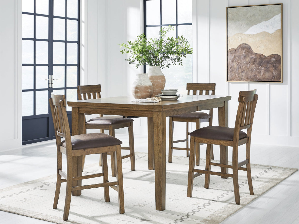 Urbinforte Counter Height Dining Table and 4 Barstools by Ashley at Eve Furniture