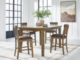 Urbinforte Counter Height Dining Table and 4 Barstools by Ashley at Eve Furniture