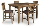 Urbinforte Counter Height Dining Table and 4 Barstools by Ashley at Eve Furniture