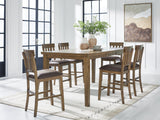 Urbinforte Counter Height Dining Table and 6 Barstools by Ashley at Eve Furniture