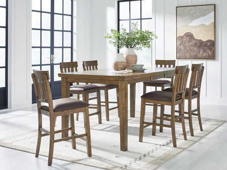 Urbinforte Counter Height Dining Table and 6 Barstools by Ashley at Eve Furniture