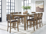 Urbinforte Counter Height Dining Table and 8 Barstools by Ashley at Eve Furniture