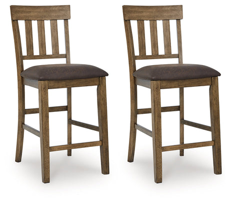 Urbinforte Light Brown Counter Height Barstool, Set of 2 by Ashley at Eve Furniture