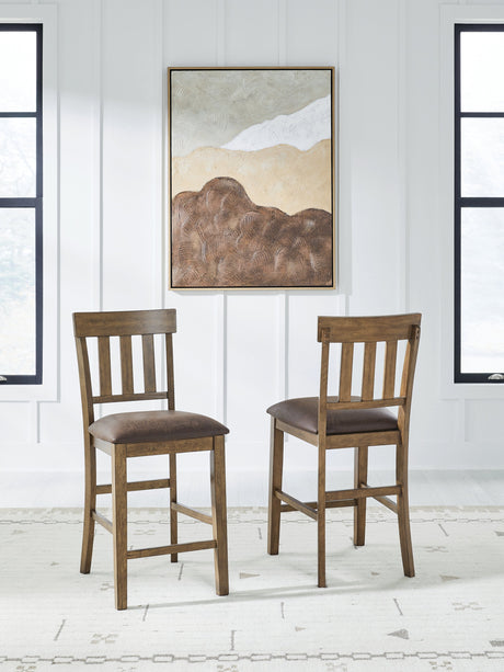 Urbinforte Light Brown Counter Height Barstool, Set of 2 by Ashley at Eve Furniture