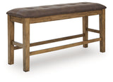Urbinforte Light Brown Counter Height Dining Bench by Ashley at Eve Furniture