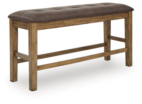 Urbinforte Light Brown Counter Height Dining Bench by Ashley at Eve Furniture