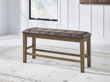 Urbinforte Light Brown Counter Height Dining Bench by Ashley at Eve Furniture