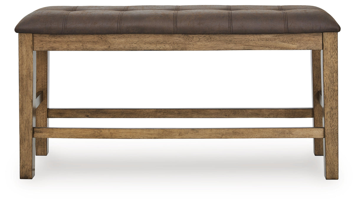 Urbinforte Light Brown Counter Height Dining Bench by ASHLEY FURNITURE at Eve Furniture