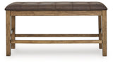 Urbinforte Light Brown Counter Height Dining Bench by ASHLEY FURNITURE at Eve Furniture