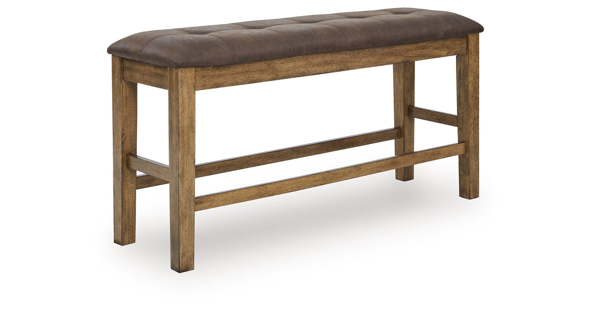 Urbinforte Light Brown Counter Height Dining Bench by ASHLEY FURNITURE at Eve Furniture