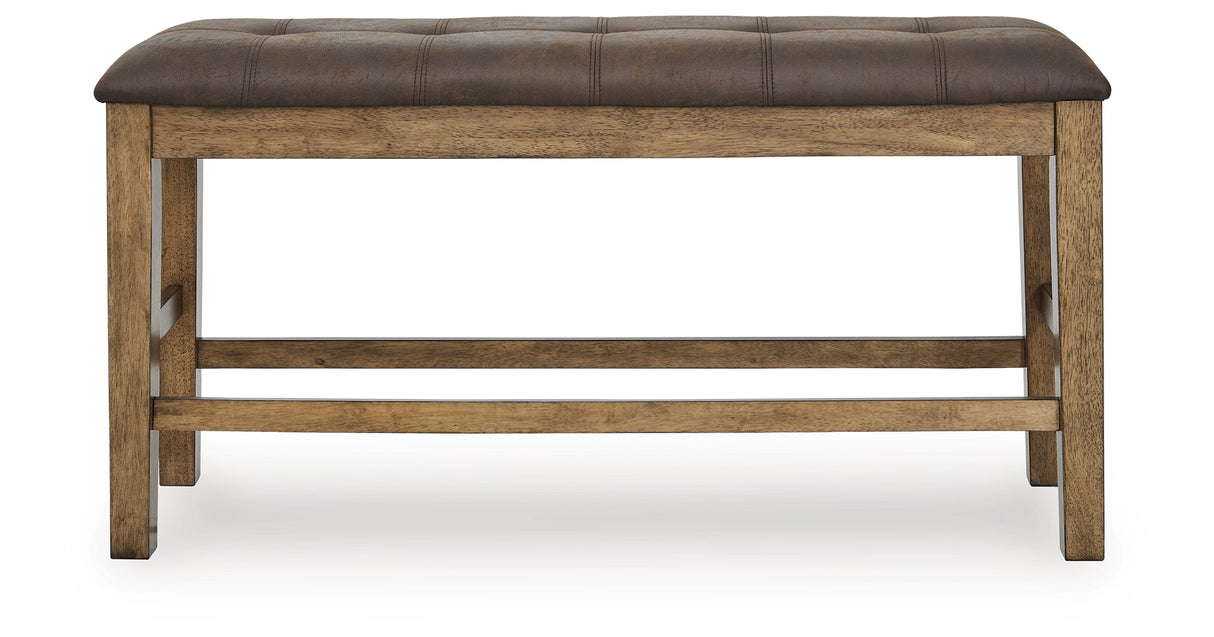 Urbinforte Light Brown Counter Height Dining Bench by ASHLEY FURNITURE at Eve Furniture
