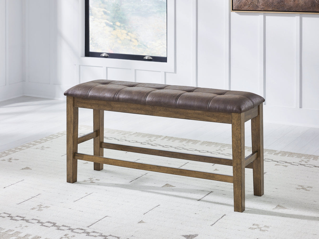 Urbinforte Light Brown Counter Height Dining Bench by ASHLEY FURNITURE at Eve Furniture
