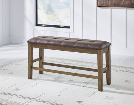Urbinforte Light Brown Counter Height Set with Bench by Ashley at Eve Furniture