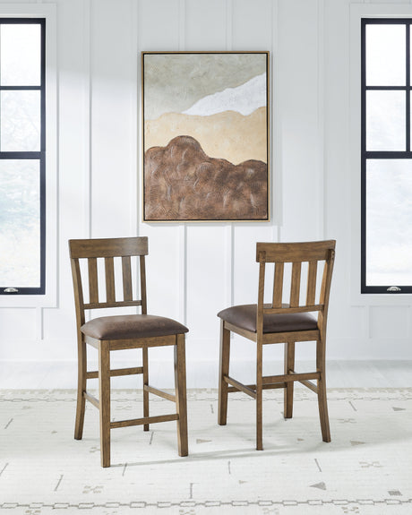 Urbinforte Light Brown Counter Height Set with Bench by Ashley at Eve Furniture