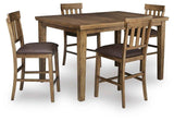 Urbinforte Light brown Counter Height Set with Bench by Ashley at Eve Furniture