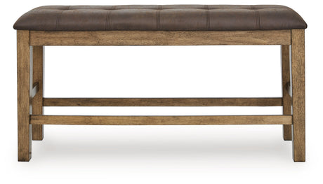 Urbinforte Light Brown Counter Height Set with Bench by Ashley at Eve Furniture