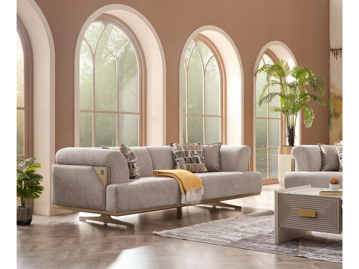 Urla 4-pieces (Sofa & Module Sofa & 2 Chair) Livingroom Set Cream by Furnia at Eve Furniture
