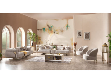 Urla 4-pieces (Sofa & Module Sofa & 2 Chair) Livingroom Set Cream by Furnia at Eve Furniture