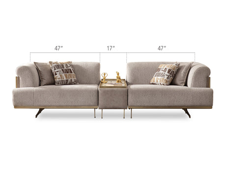 Urla 4-pieces (Sofa & Module Sofa & 2 Chair) Livingroom Set Cream by Furnia at Eve Furniture