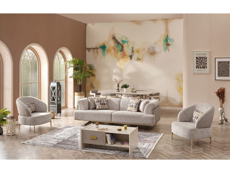 Urla 4-pieces (Sofa & Module Sofa & 2 Chair) Livingroom Set Cream by Furnia at Eve Furniture
