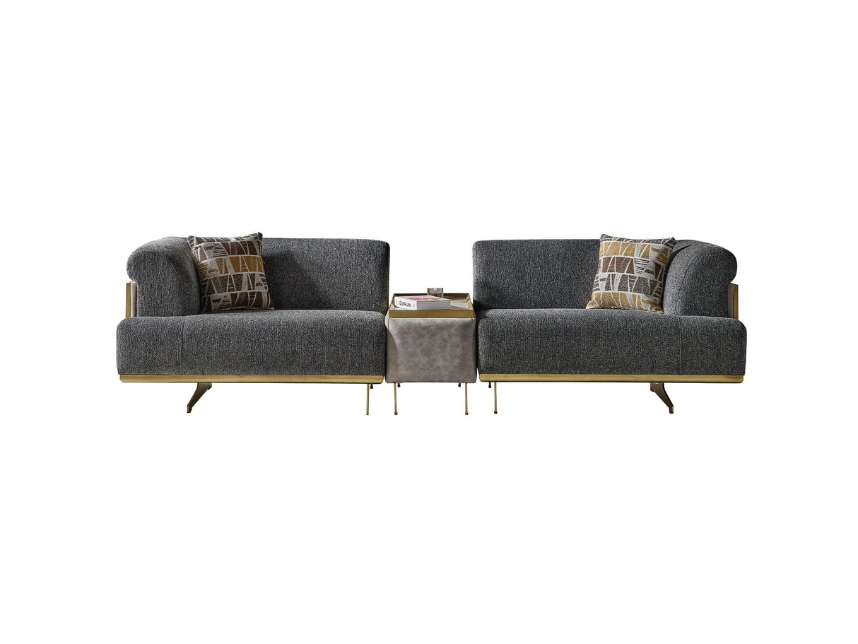 Urla 4-pieces (Sofa & Module Sofa & 2 Chair) Livingroom Set in Grey by Furnia at Eve Furniture