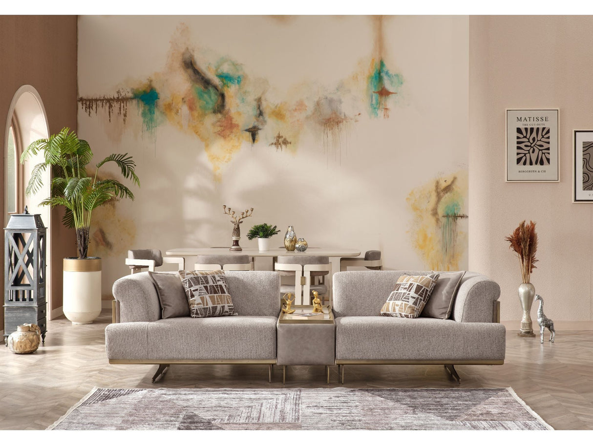 Urla Cream Stationary Module Sofa by Furnia at Eve Furniture