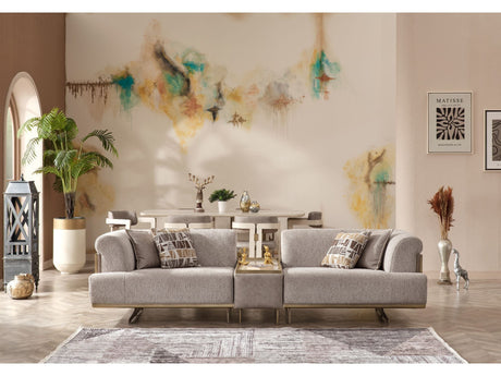 Urla Cream Stationary Module Sofa by Furnia at Eve Furniture