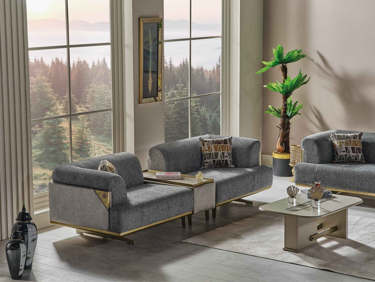 Urla Grey Stationary Module Sofa by Furnia at Eve Furniture