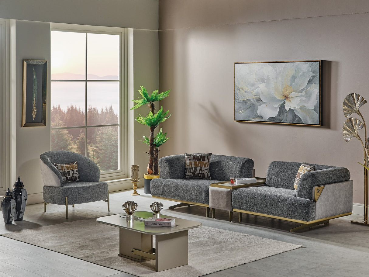Urla Grey Stationary Module Sofa by Furnia at Eve Furniture