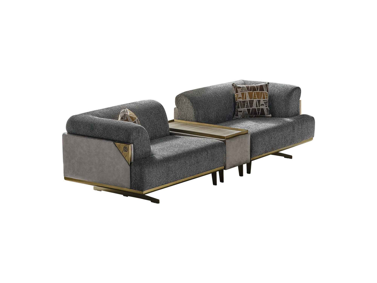 Urla Grey Stationary Module Sofa by Furnia at Eve Furniture