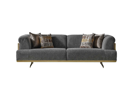 Urla Grey Stationary Sofa by Furnia at Eve Furniture