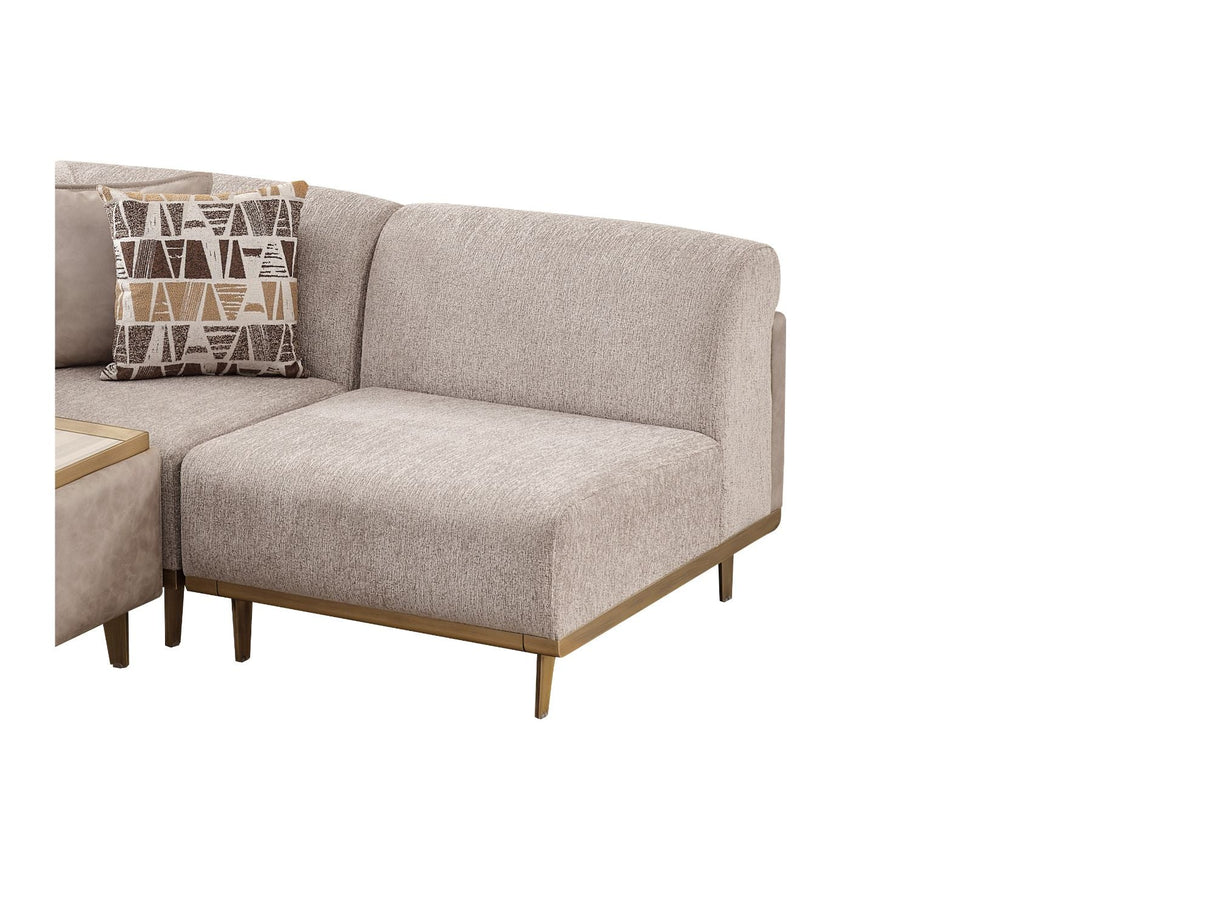 Urla Modular Sectional Sofa Cream by Furnia at Eve Furniture