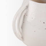 Urvi Short Off White Speckled Asymmetrical Ceramic Vase by Mercana at Eve Furniture